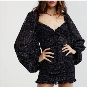 For Love and Lemons Lelia Polka Dot Lace Dress Size Medium